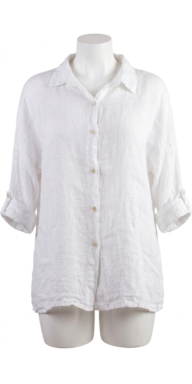 NEW GIGI MODA terina linen shirt in white
